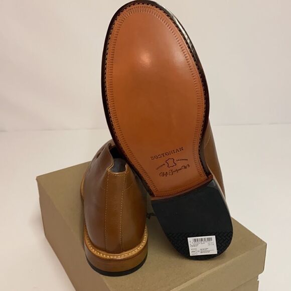 NEW* Bostonian No.16 Soft Mid Men\'s‎ Brown Leather Boots Light Tan Size …